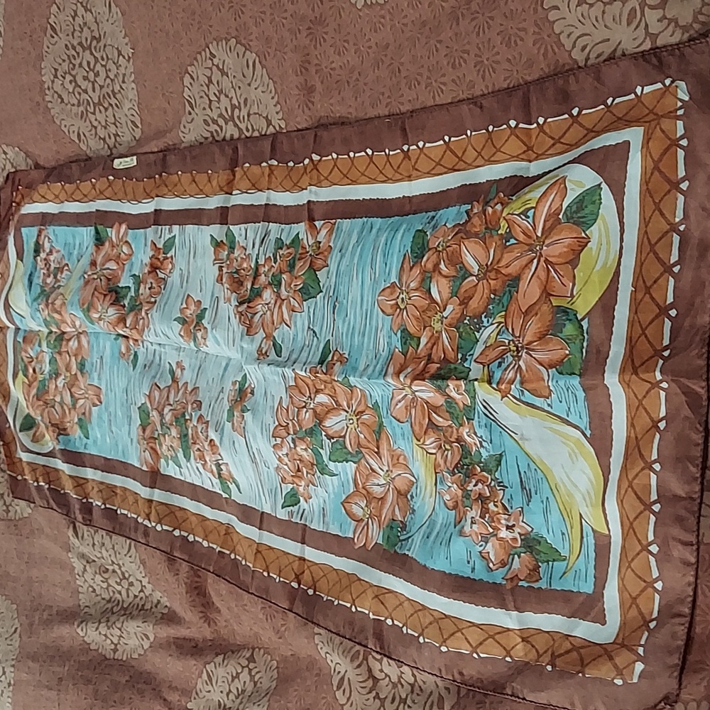 Babe Baar and beards pure silk floral print 100% silk scarf